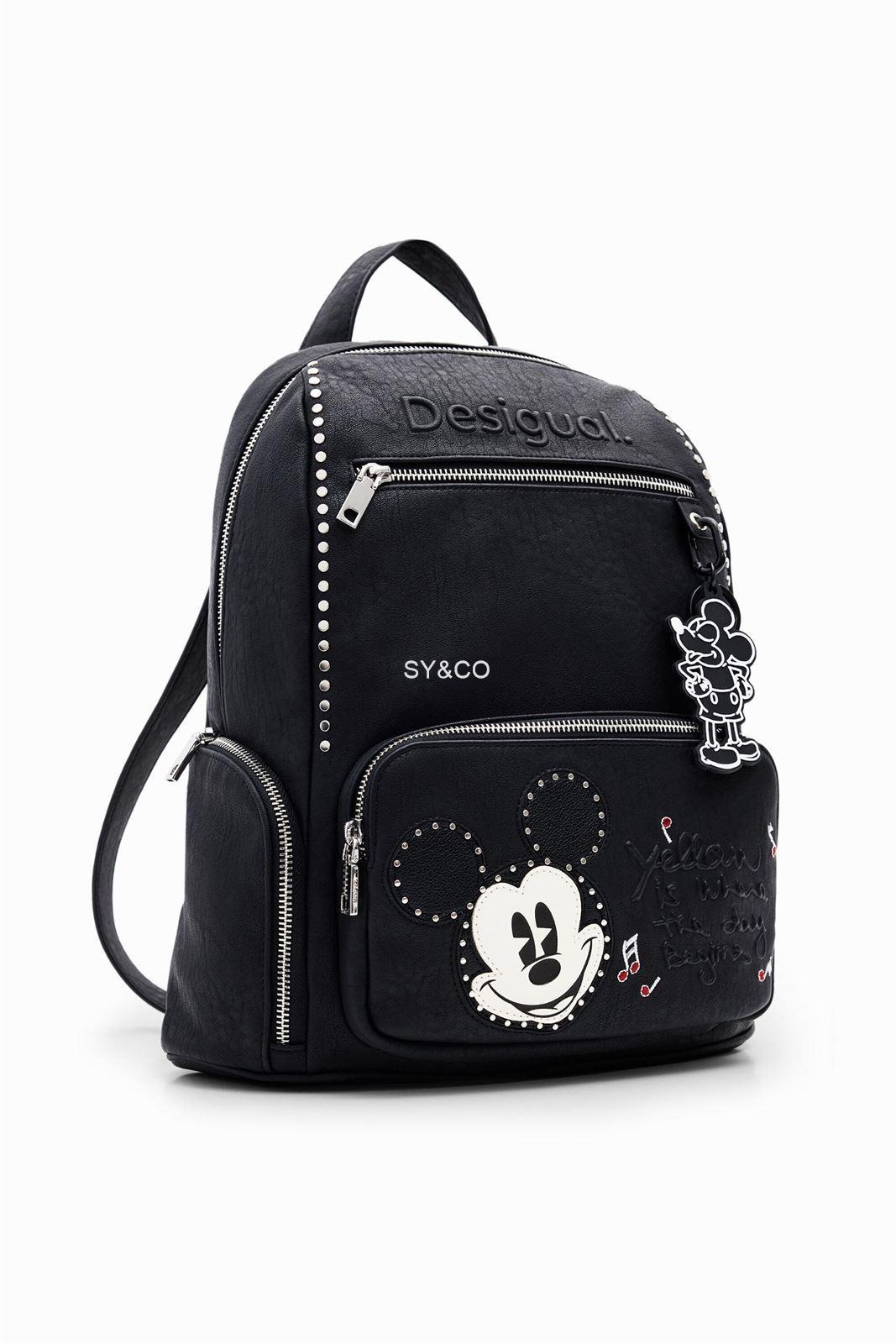 Mochila Desigual negra tachuelas Mickey Mouse 24SAKP17 - Imagen 1