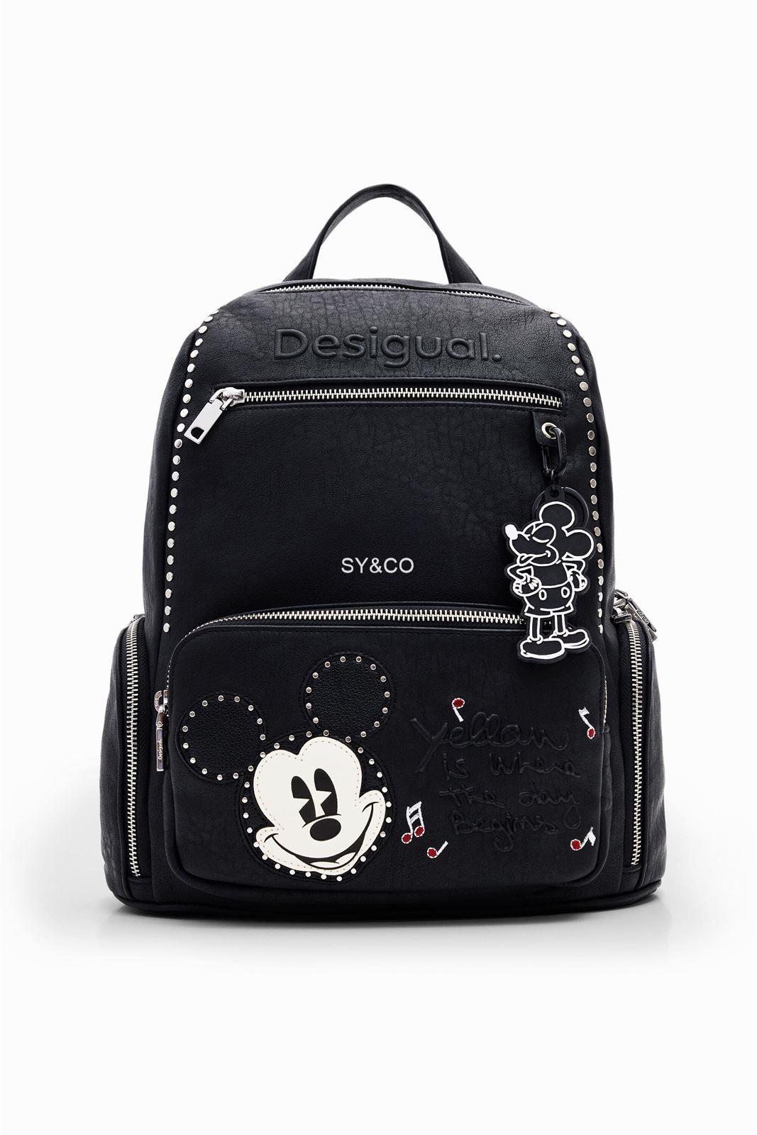 Mochila Desigual negra tachuelas Mickey Mouse 24SAKP17 - Imagen 2