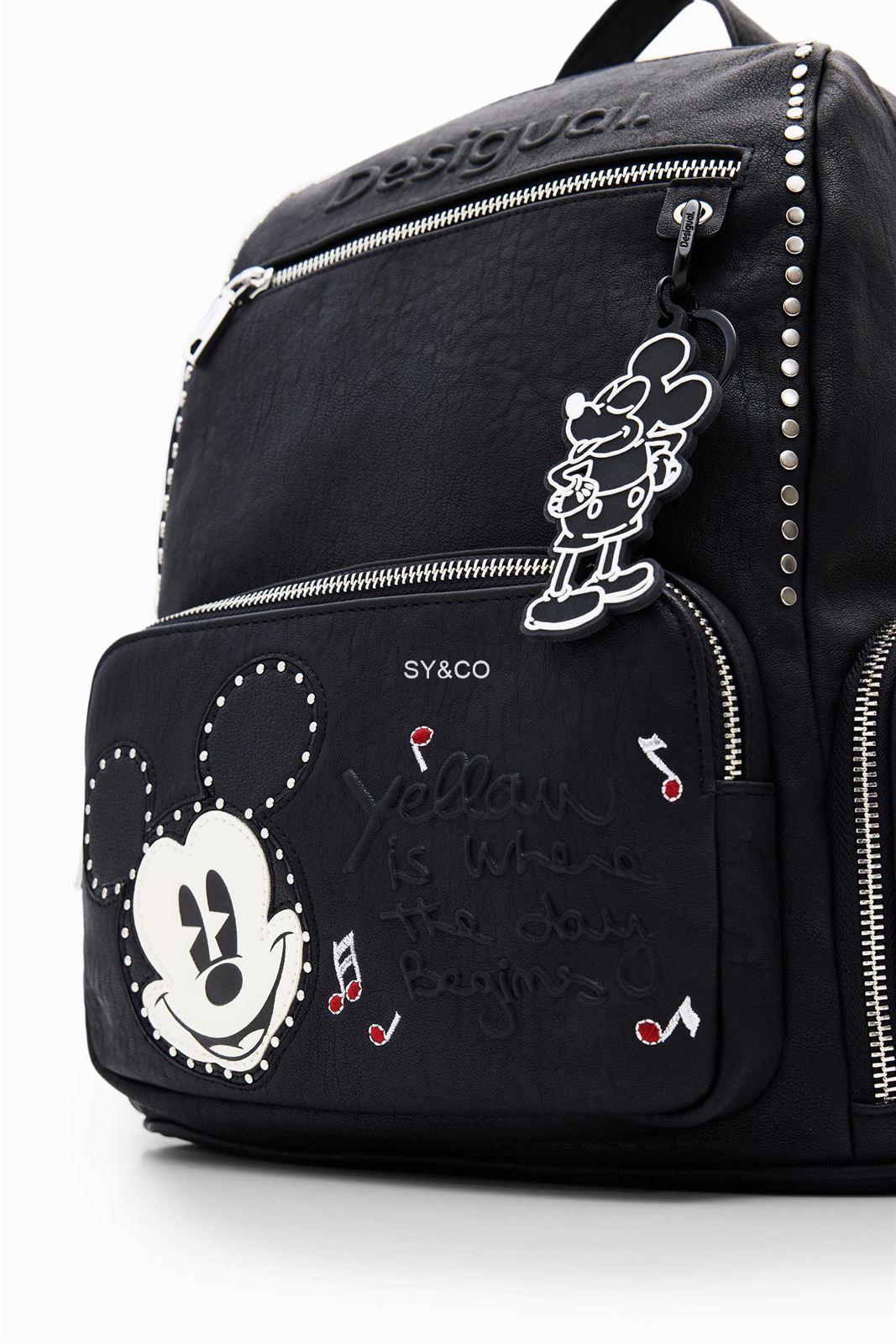 Mochila Desigual negra tachuelas Mickey Mouse 24SAKP17 - Imagen 4