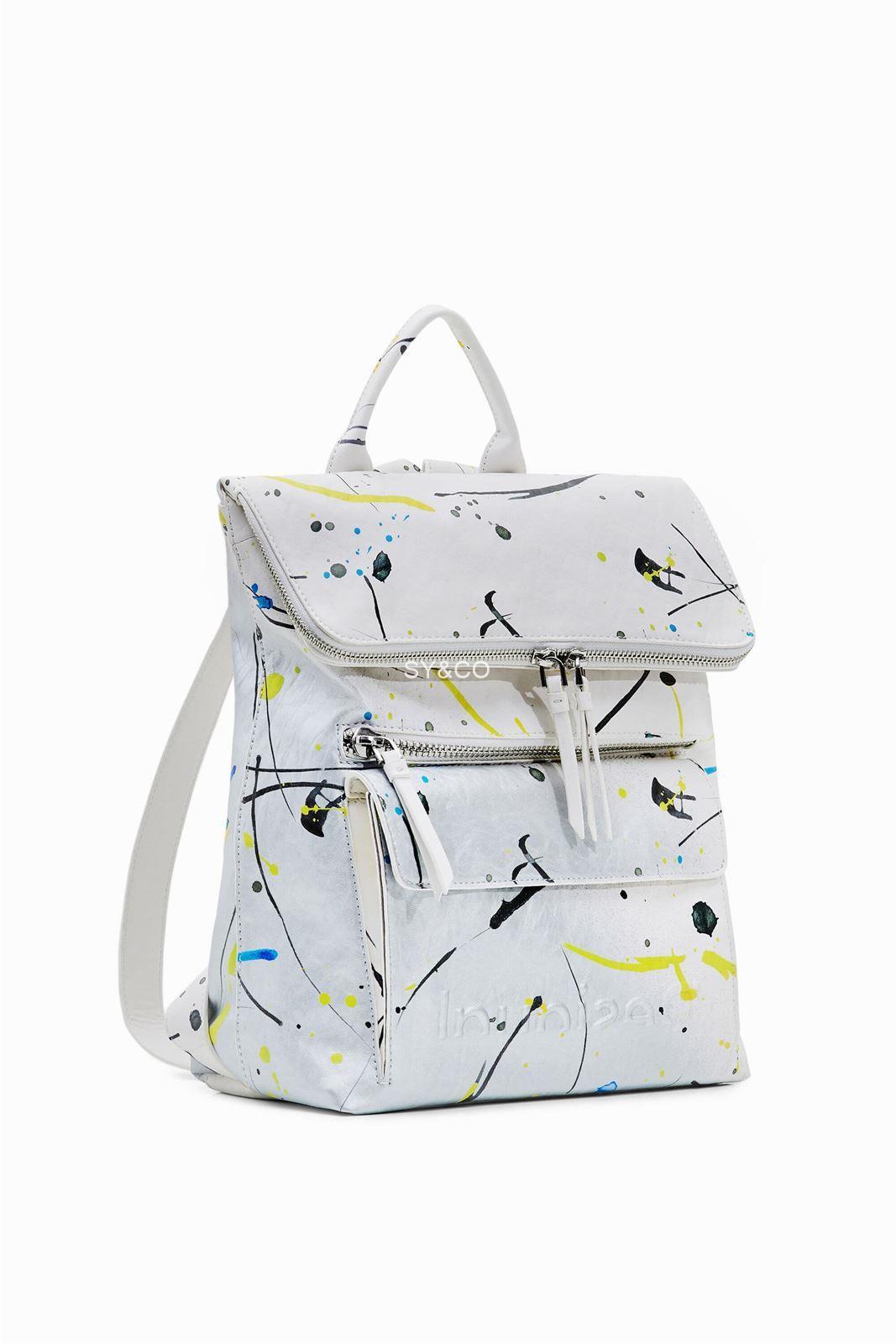 Mochila Desigual pintura 22WAKP29 Silver Splat - Imagen 1