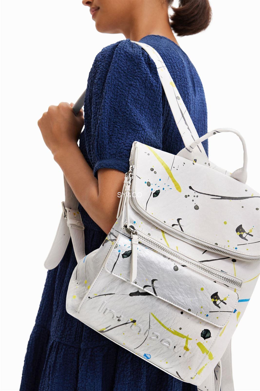 Mochila Desigual pintura 22WAKP29 Silver Splat - Imagen 2