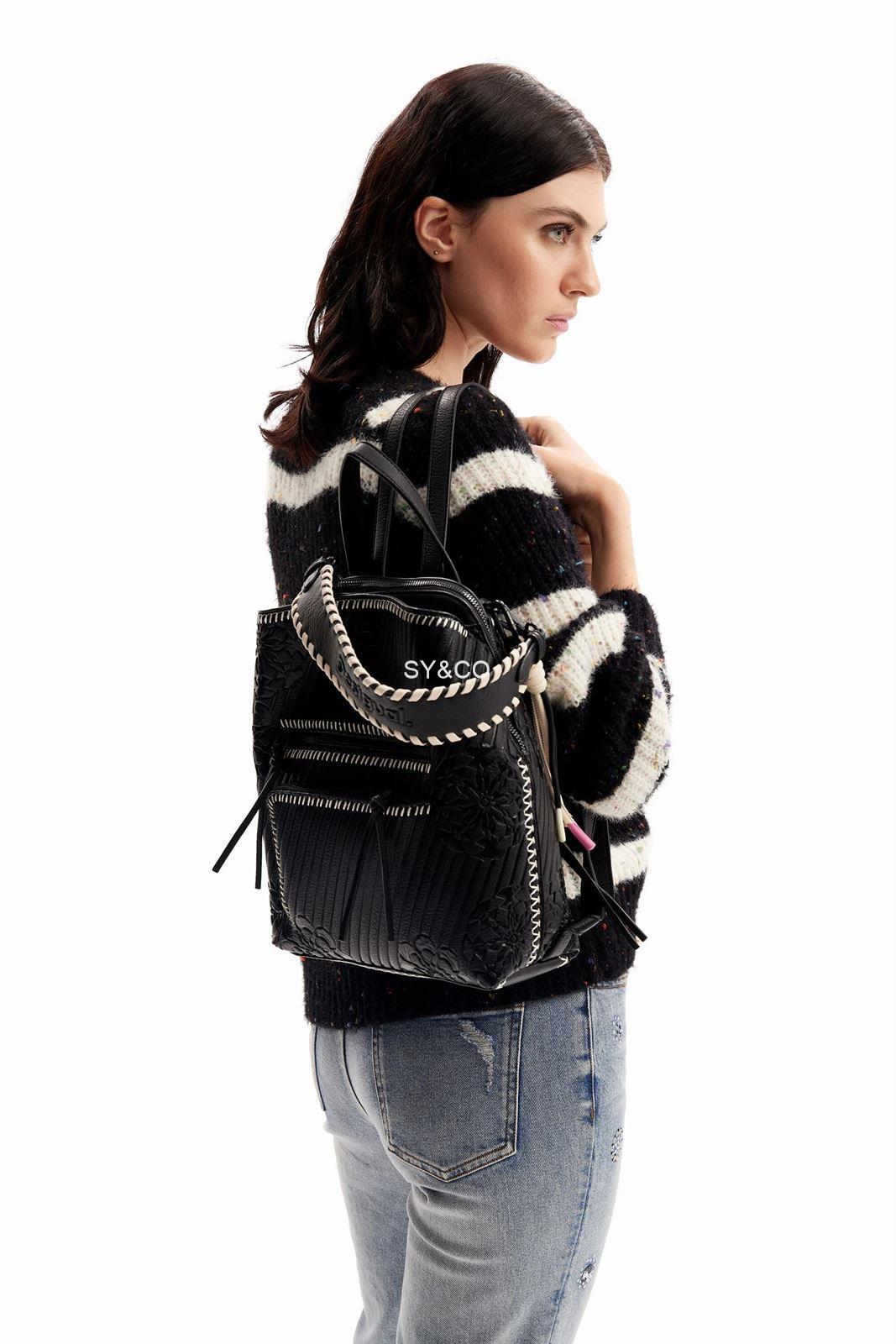 Mochila Desigual relieve flores Softfree 23WAKP07 - Imagen 4