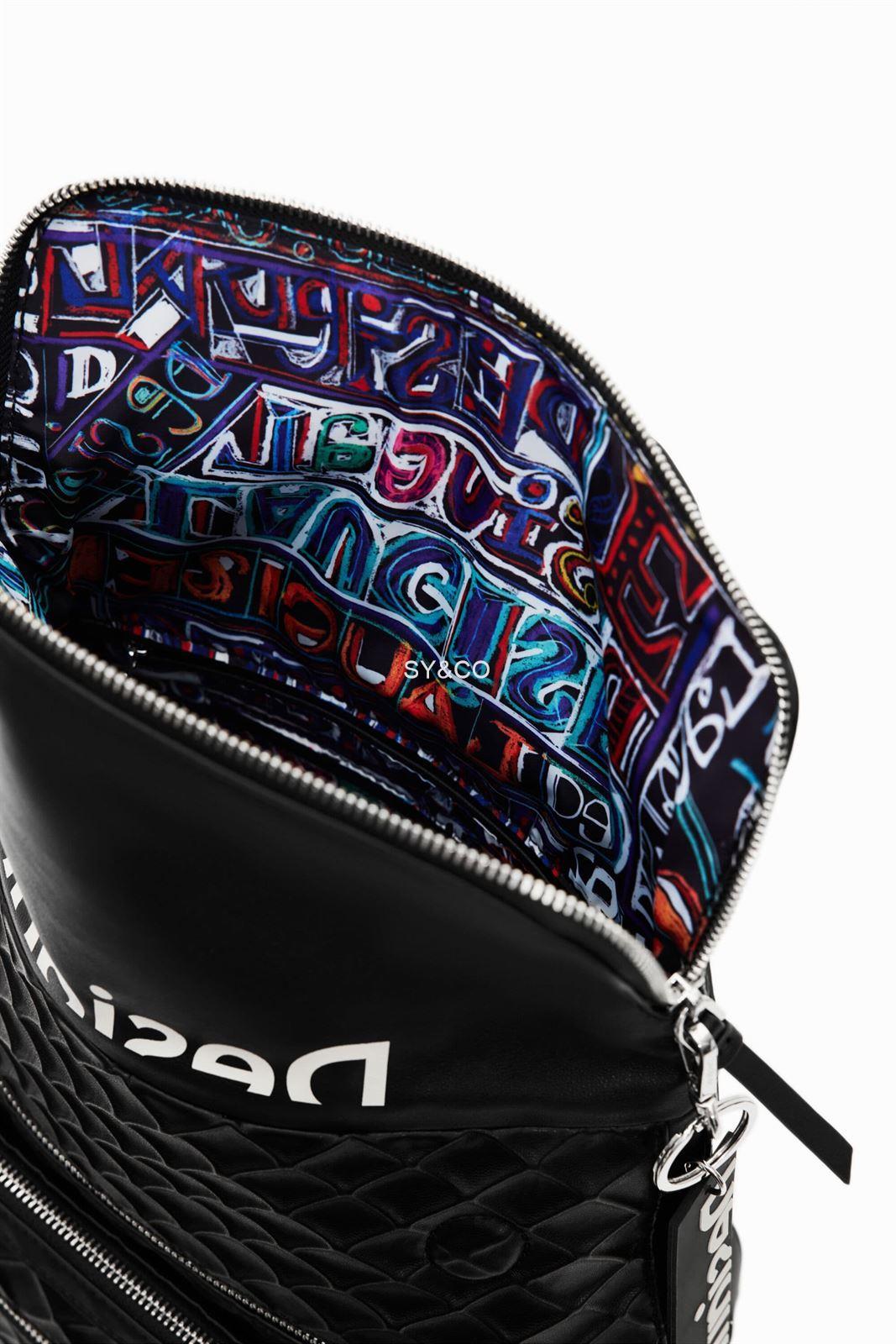 Mochila Desigual relieve rombos negro 23SAKP09 Blogy - Imagen 5