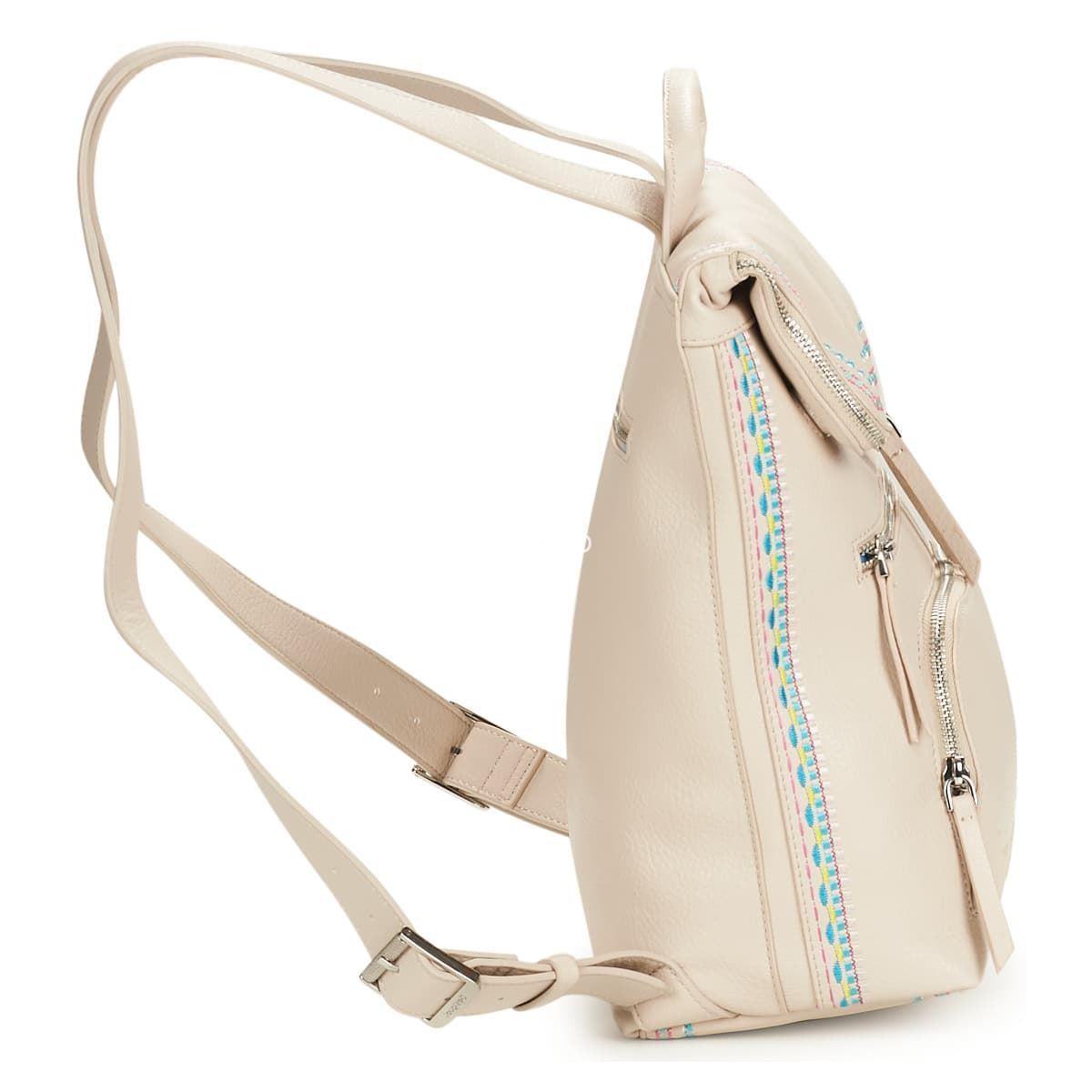 Mochila Desigual solapa bordada beige 23SAKP33 Raven - Imagen 3