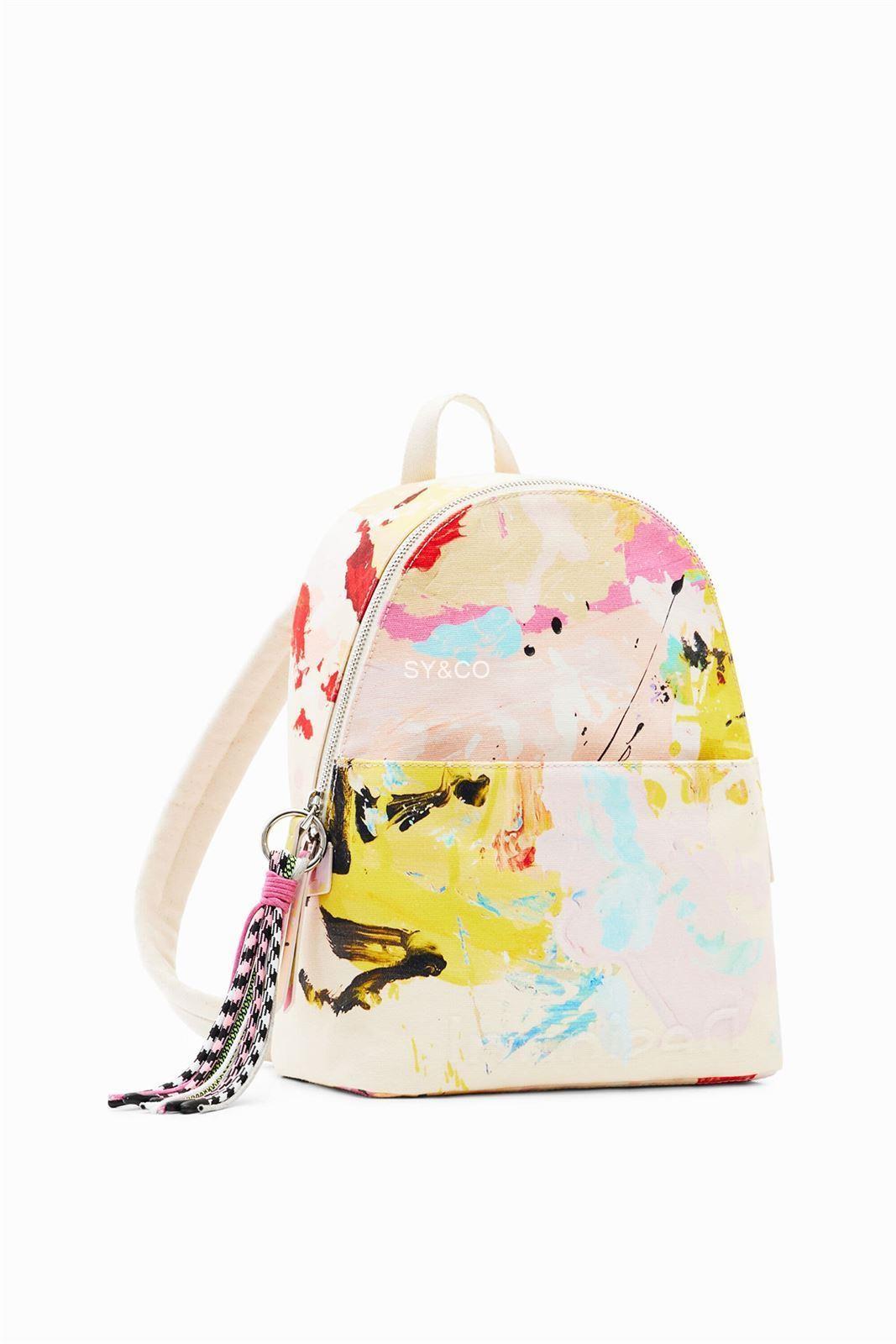 Mochila loneta manchas pintura Desigual 23SAKA18 Manchas - Imagen 1