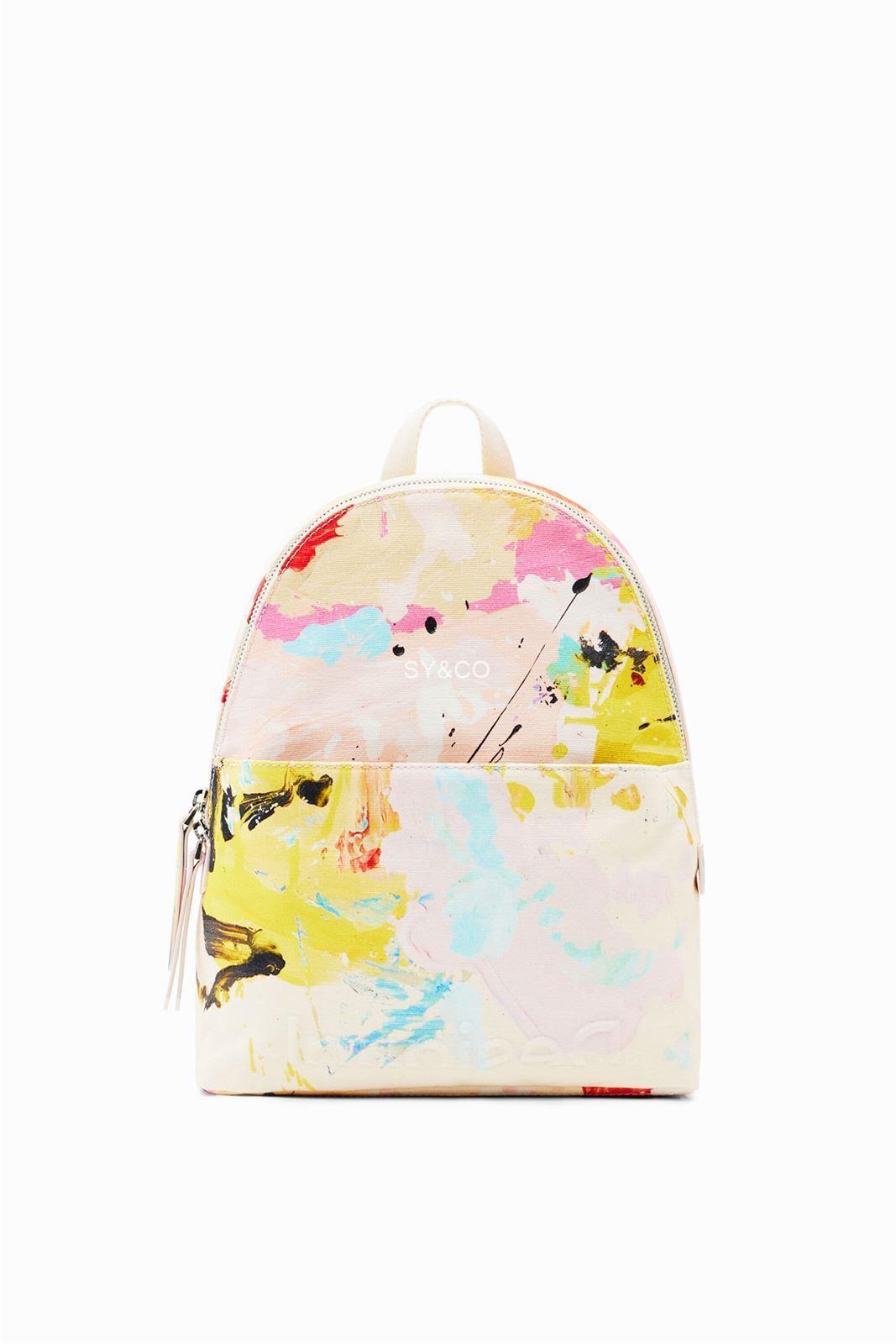 Mochila loneta manchas pintura Desigual 23SAKA18 Manchas - Imagen 3