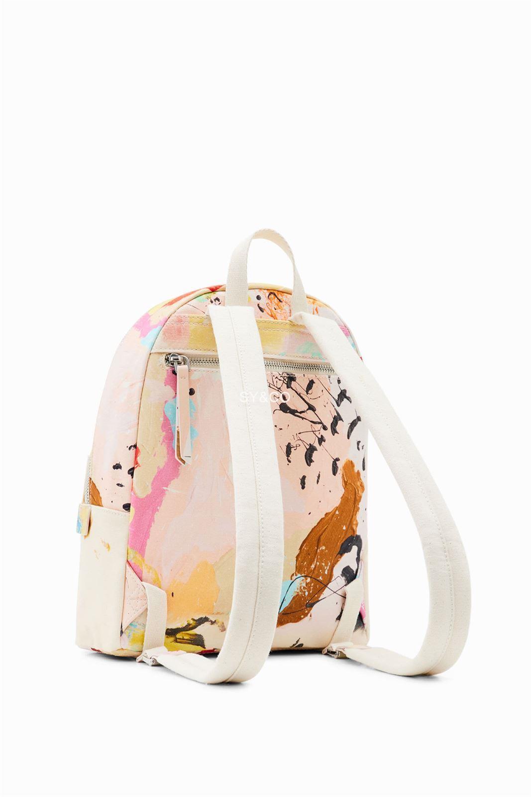 Mochila loneta manchas pintura Desigual 23SAKA18 Manchas - Imagen 4