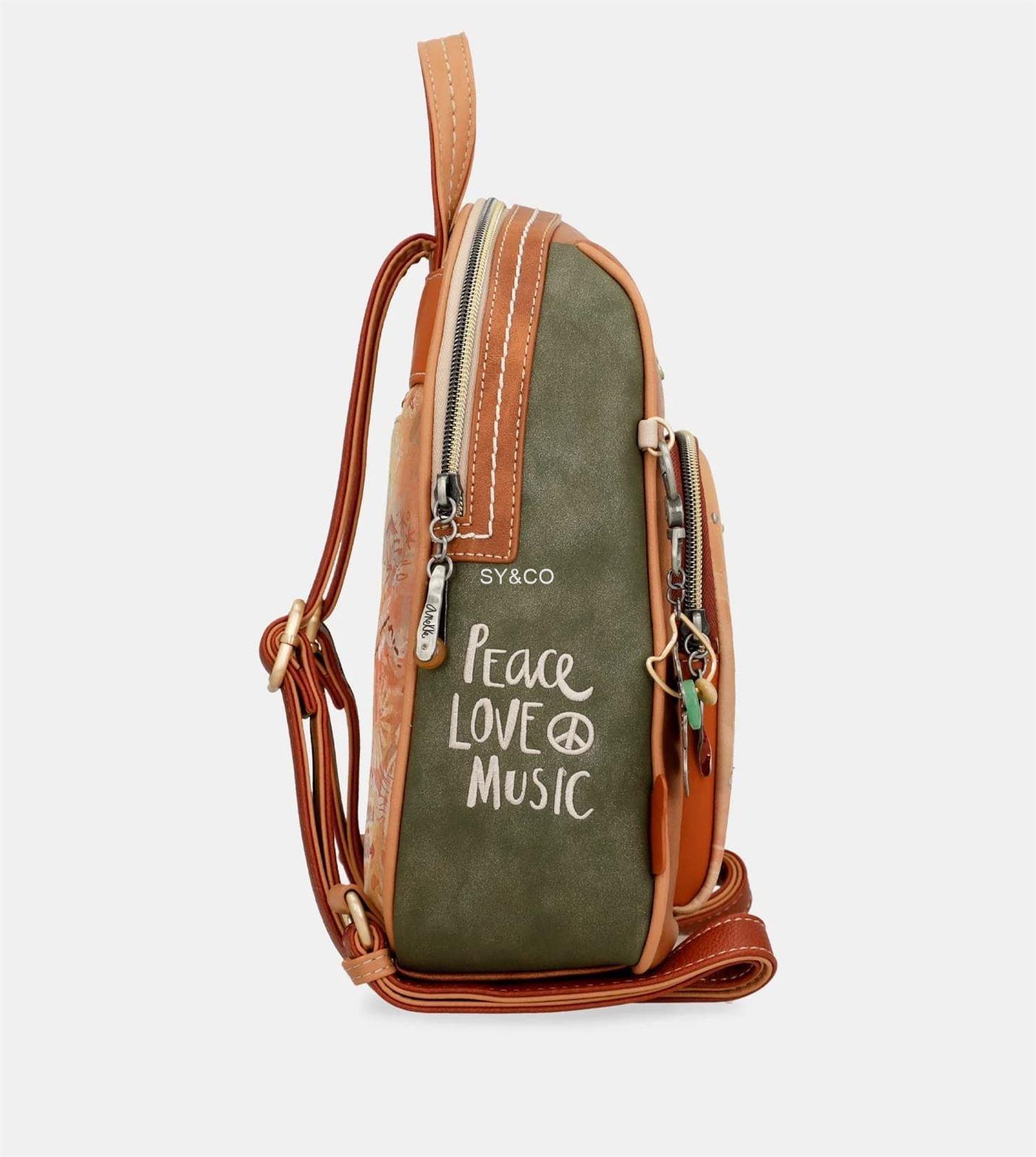Mochila mediana Anekke Peace & Love Camel - Imagen 3