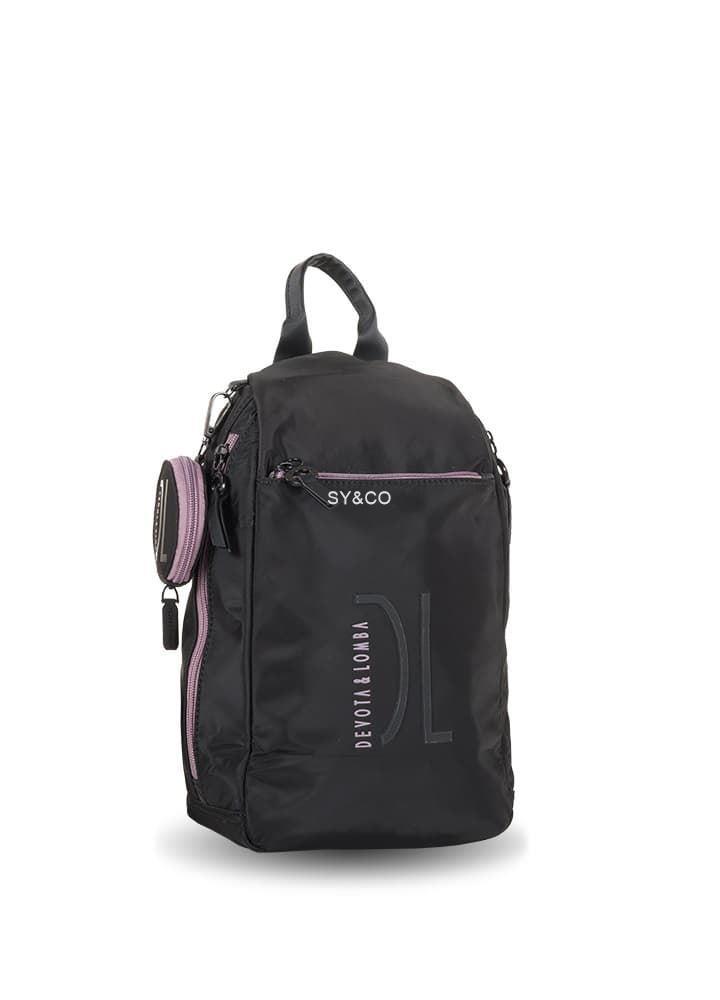 Mochila nylon antirrobo Devota&Lomba negra Feel - Imagen 1