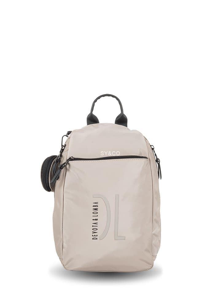 Mochila nylon antirrobo Devota&Lomba taupe Feel - Imagen 1