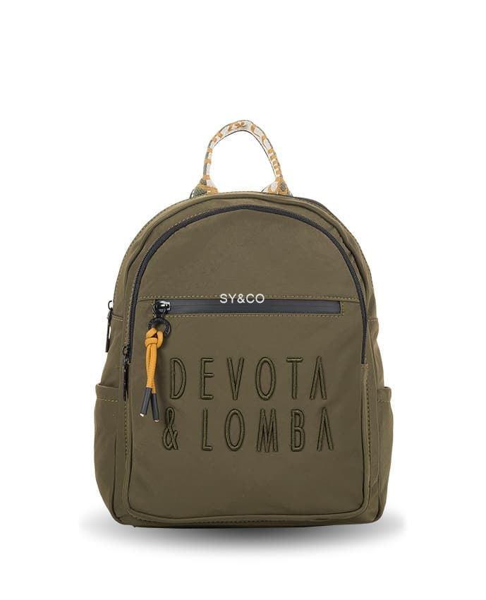 Mochila nylon Devota & Lomba verde logo bordado Match - Imagen 1