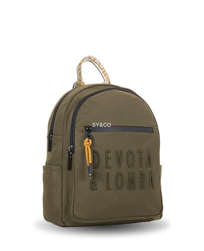 Mochila nylon Devota & Lomba verde logo bordado Match - Imagen 2