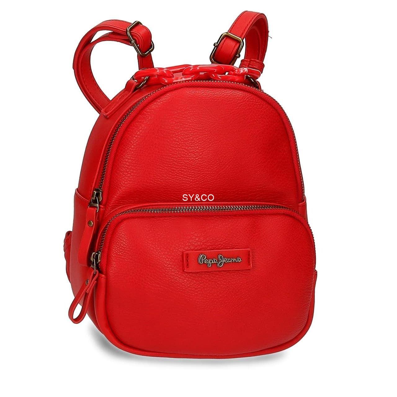 Mochila Pepe Jeans Chain rojo - Imagen 1