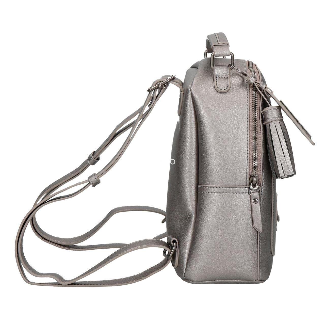 Mochila Pepe Jeans Cira gris metalizado - Imagen 4