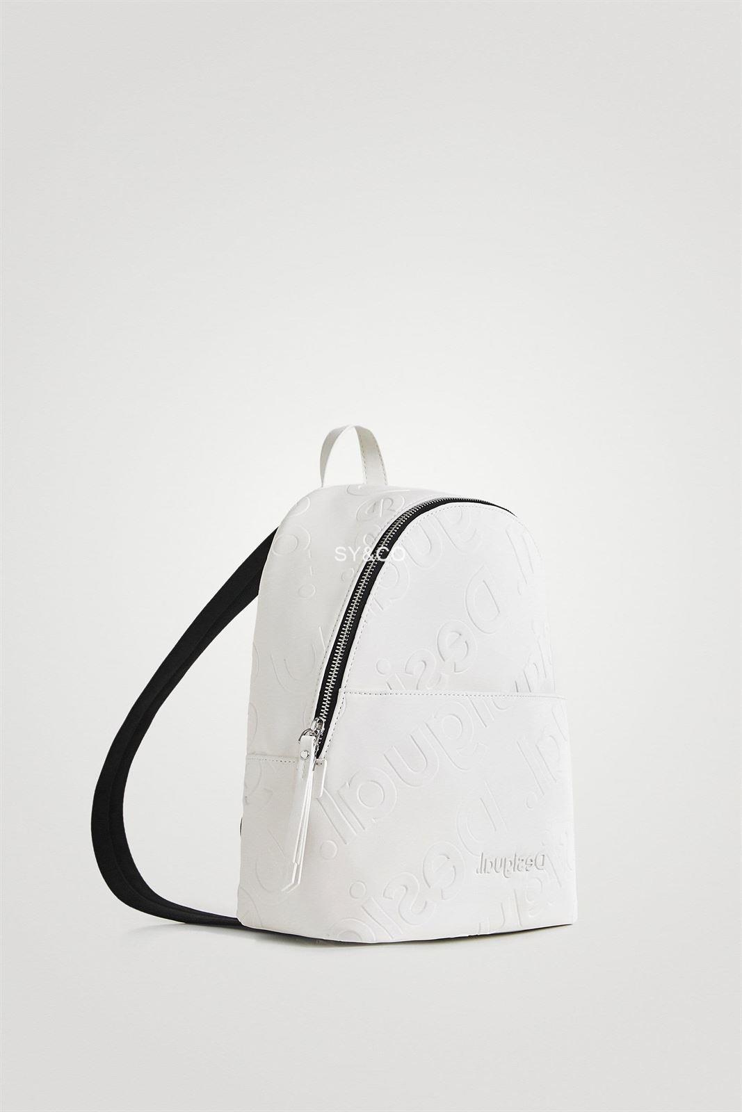 Mochila pequeña logos Desigual Colorama blanco 22SAKP11 - Imagen 2