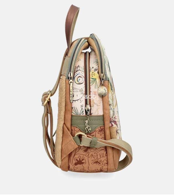 Mochila triple compartimento Anekke verde y beige Amazonia - Imagen 3